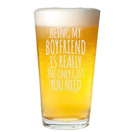 Veracco Being My Boyfriend Is Really The Only Gifts You Need For Him Funny Birthday Gift Fathers Day Pint Beer Glass (Clear, Glass)