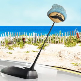 Coolballs Cool Dude Green Beanie Hat w/Steps Car Antenna Ball/Mirror Hanger/Cool Dashboard Buddy (Collector Edition)