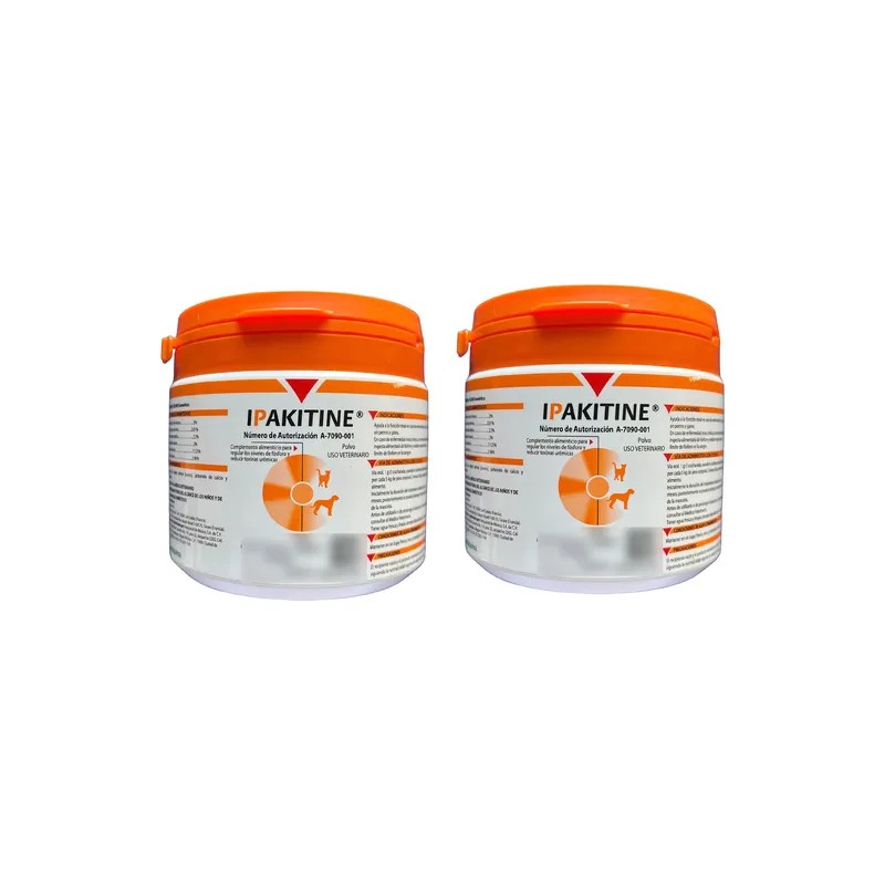 Paquete De 2 Frascos Ipakitine 300 Gramos Vetoquinol Renal