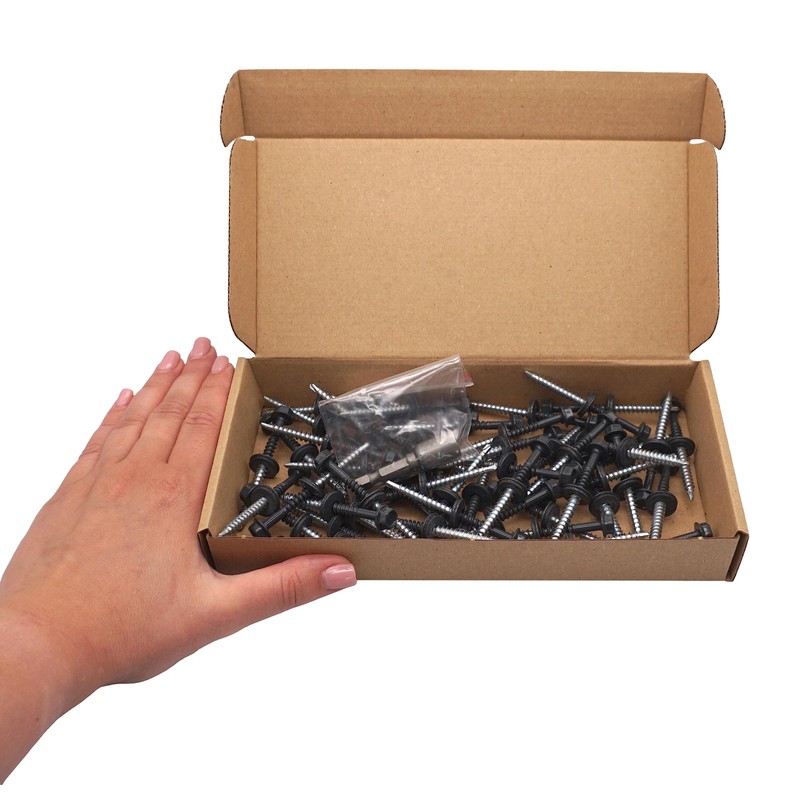 SKIR'CO (50 pcs) Painted Roofing Screws 4.8 x 60 mm,