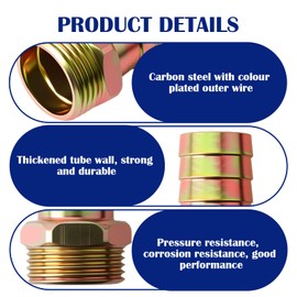 2 Stück Schlauchtülle 1 Zoll Messing Schlauchverschraubung Stecker Adapter 1" AG x 25mm(1") Messing Schlauchanschluss Außengewinde Stecker Adapter mit 2 Schlauchschellen