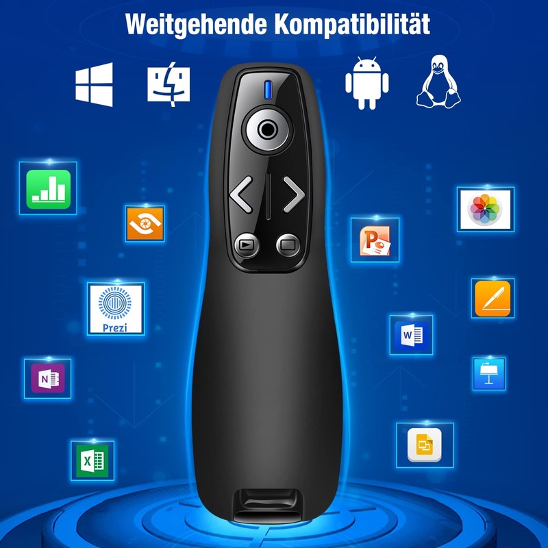 HELLCOOL USB C Presenter with Bag, 2.4 GHz Wireless PowerPoint