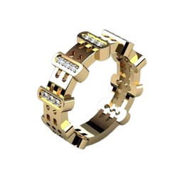 LRGKMCWTOB 18K Gold Men's Steampunk Thumb Stackable Fashion Cuban Link Chain Ring Classic Retro Color-Preserving 18K Gold Luxury Fashion Successful Gentleman Diamond Ring Hip Hop Ring (Size 10)