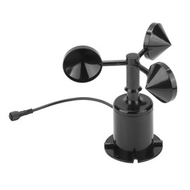 KIMISS Wind Speed Sensor Polycarbonate 0-70M S Ambient Signal Output Pulse Type Three Cups Anemometer