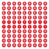 Craftdady 100pcs Red 7mm Letter Beads Flat Round Acrylic Alphabet