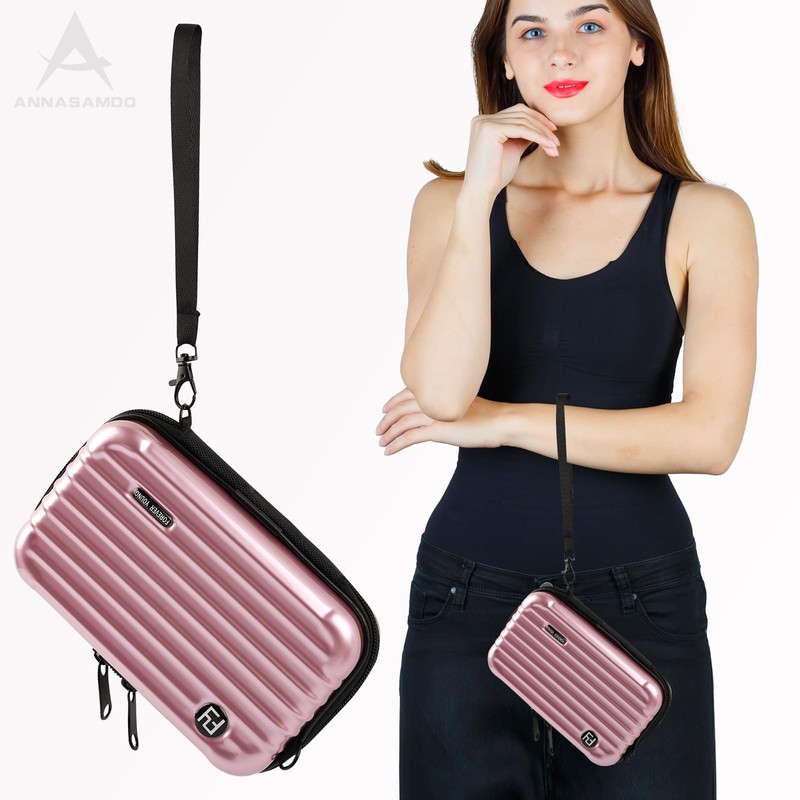 ANNASAMDO Mini Suitcase, Shoulder Bag, Small Suitcase Bag, Handbag, Inner
