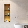 BIXIBIN 3-Tier Recessed Bathroom Shower Shelf in Titanium Gold, Stainless