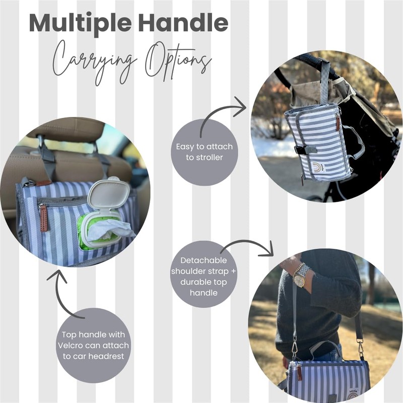 New X-Large Portable Diaper Changing Pad with Strap - Waterproof