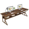 Tribesigns 79-Inch Extra Long Desk, Two Person Desk with Storage