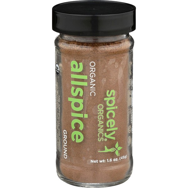 Spicely Organic Allspice Powder 1.60 Ounce Jar Certified Gluten Free