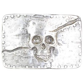 BELTINGER Belt Buckle Skull 4.0 cm Buckle Interchangeable Buckle Belt Buckle 40 mm Solid Change Belt up to 4 cm, Antique silver