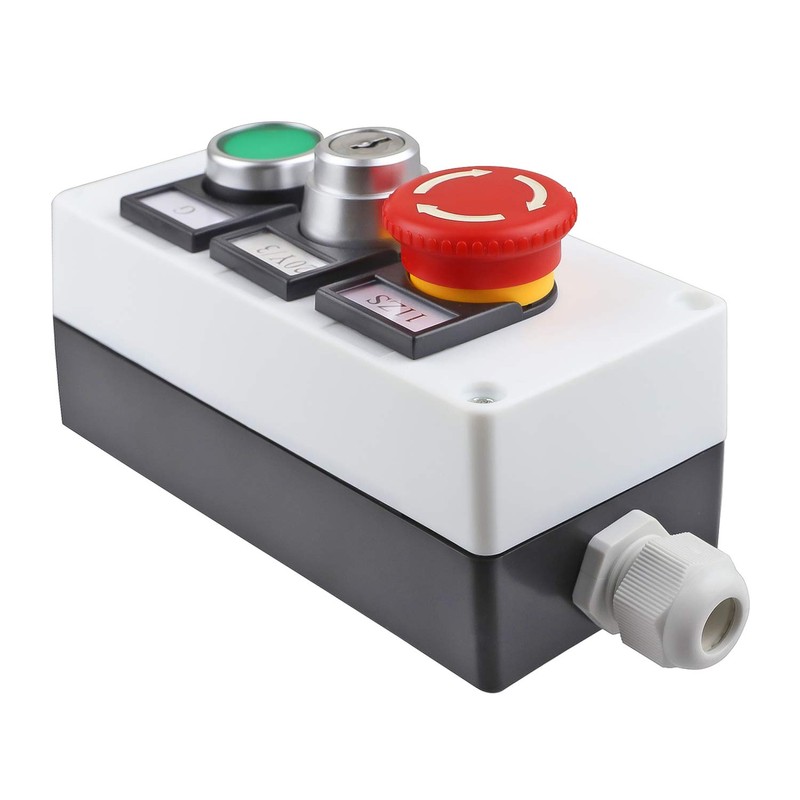 Nxtop Green Momentary Switch, Red Mushroom Emergency Stop Latching Push