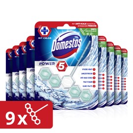 Domestos Power 5 Ocean Toilet Rim Blocks, Pack of 9