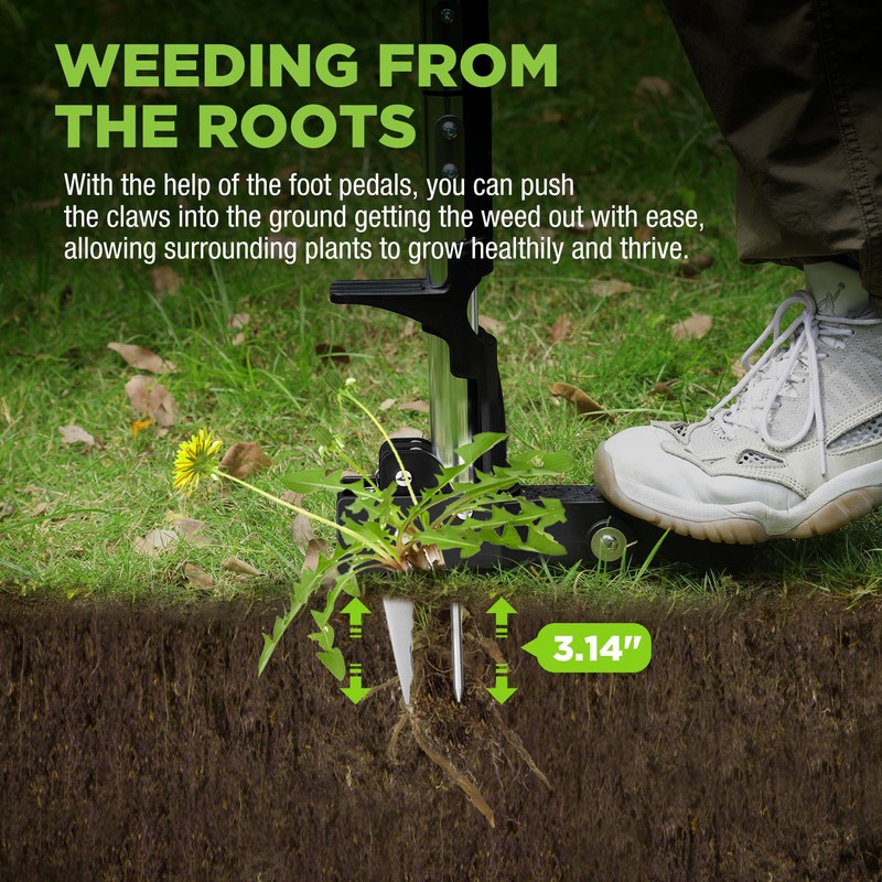 WORKPRO Stand Up Weed Puller Tool, Garden Dandelion Weeder Puller