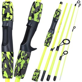 Sougayilang Sougayilan 5 count section of travel fishing rod ultra light EVA handle spinning/cast fishing rod fishing gear - Color: black, Specification: Casting