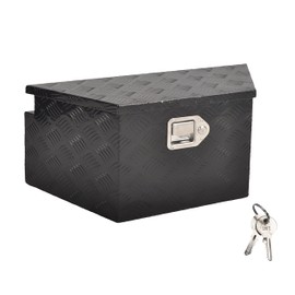 GESEXI 26 Inch Aluminum Tongue Tool Box Heavy Duty 5 Bar Tread Trailer Tongue Box Pick Up Truck Tool Box Storage Organizer with Lock & Keys (26"X13.3"X12")