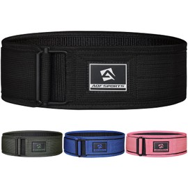 AQF Weight Lifting Belt - 4” Auto Lock Nylon Gym Belt for Functional Training Bodybuilding Powerlifting Deadlift Squat and Weightlifting workout - Lifting Support for Men and Women (XS, Black)