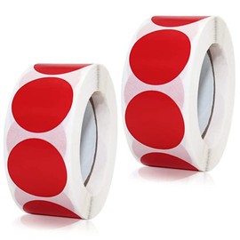 Color Label Seal, Round Seal, Red, Stickers, Roll, Large Capacity, Set of 1000, Red (Diameter 1.0 inches (25 mm)
