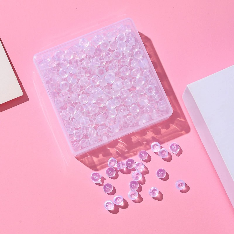 Rubber Earring Backs Soft Clear Earring Backings for Studs Hypoallergenic