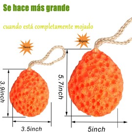 Esponjas para Baño para Bebés，Esponja natural, Bola de Baño para Bebés en Forma de Panal, Esponja de Baño Súper suave sin Látex para Niños,Limpieza de Espuma Densa,Cuidado de la Piel Ducha SPA.(Naranja)