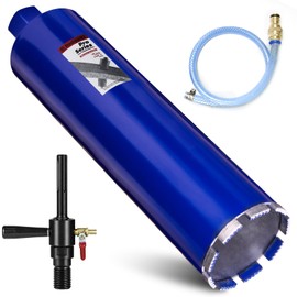 DaduoRi 4" Pro Core Drill Bit with SDS Max Water Injection Adapter (1-1/4"-7 UNC),14" Depth & Upgraded-Welded Wet Core Bits for Concrete with Rebar,Brick,Masonry,Stucco,Mortar (Include Water Hose Kit)