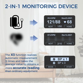 Checkme Checkme WiFi Blood Pressure Monitor for Home Use, Bluetooth Automatic Arm Cuff, Smart Digital BP Machine, Wireless Portable USB Rechargeable with X3 Accuracy Function, Free APP for iOS & Android