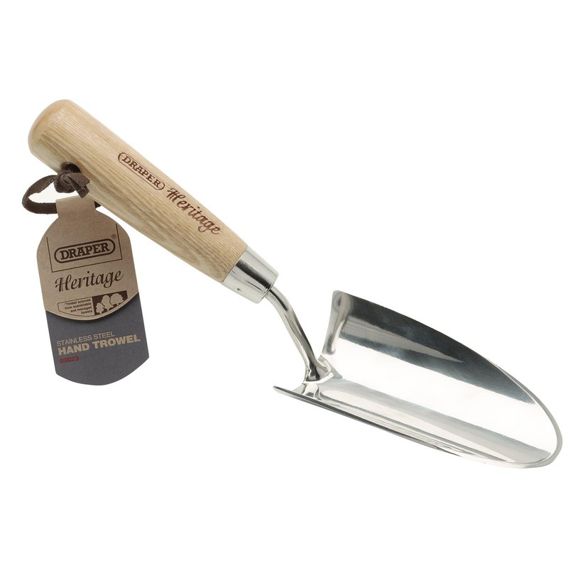 Draper Heritage 99023 Stainless Steel Hand Trowel with Ash Handle