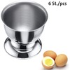 ACTIUSIS Stainless Steel Egg Cups with Base, Stackable, Set of