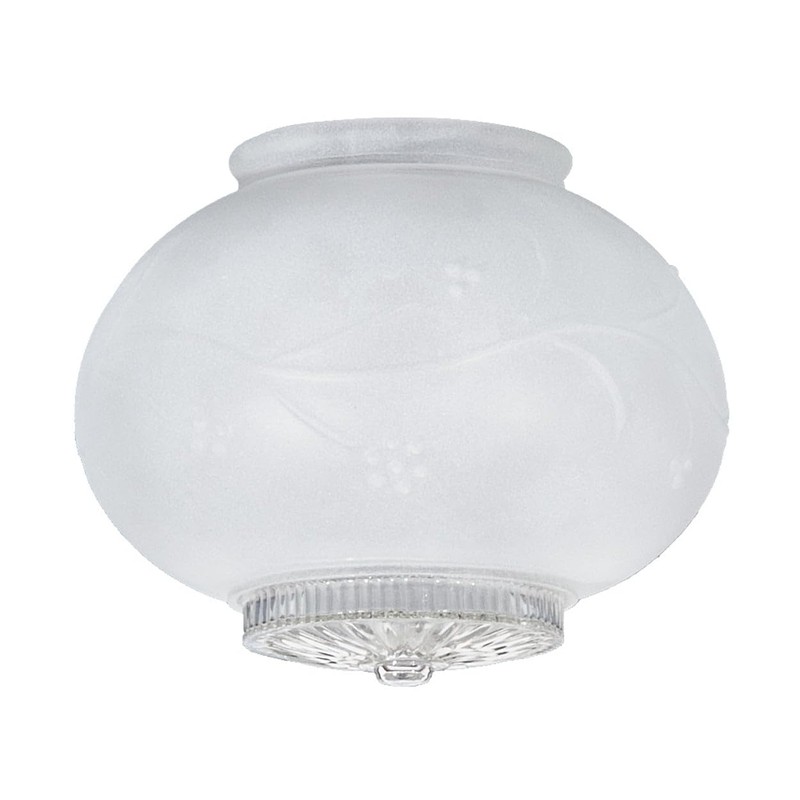 B&P Lamp® 5 Inch Hall White Glass Shade with Clear