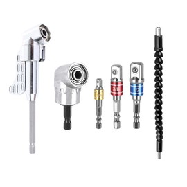 Hitopin 6 Piece Universal Socket Adapter Set, Flexible Drill Extension, Flexible Shaft Bits Drill Extension, Angle Screwdriver Attachment Adapter, Extension, for Cordless Screwdrivers