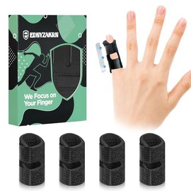 Finger Splint for Little Finger, 4 Pack, Finger Support for Snap Finger, Arthritis, Fracture, for Index, Middle and Ring Fingers (Black)