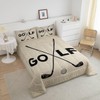 Golf Sports Bedding Set Queen Size Black Sketch Golf Ball