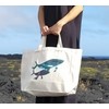 J's Select Tote Shoulder Bag, 2-Way, Large Capacity, Canvas, Logo