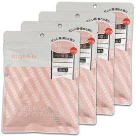 AngeAile THE DARMAL Peach + Ceramide Face Mask, Pack of 10 | Peach Serum Blended, Transparency, Smooth, Sensitive Skin, Dry Care, Moisturizing, Made in Japan (4 Bags (4 Packs of 10 Pieces))