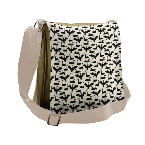 Lunarable Animals Messenger Bag, Migratory Bird Black Swans, Unisex Cross-body