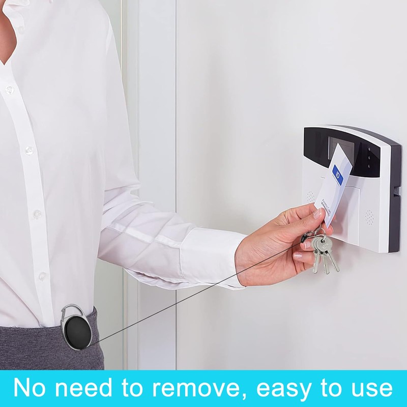 PIWOSGOL Key Ring ID Holder, Pack of 3 Retractable Key