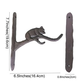 Wrought Iron Plant Hanger Bracket with Bear Design, Decorative Hook for Indoor/Outdoor Use – Ideal for Hanging Baskets, Bird Feeders, Lanterns, and Wind Chimes