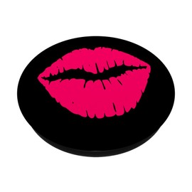 Black and Bright Pink Lipstick Kiss