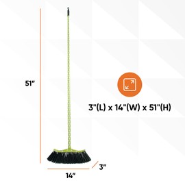 Superio Polka Dot Printed Broom, 2-Pack, Premium Black Plastic Bristles, Heavy-Duty Household & Outdoors, Easy Swiping, Multi-Surface, USA Wooden Handle, 12 Inch Sweeping Head