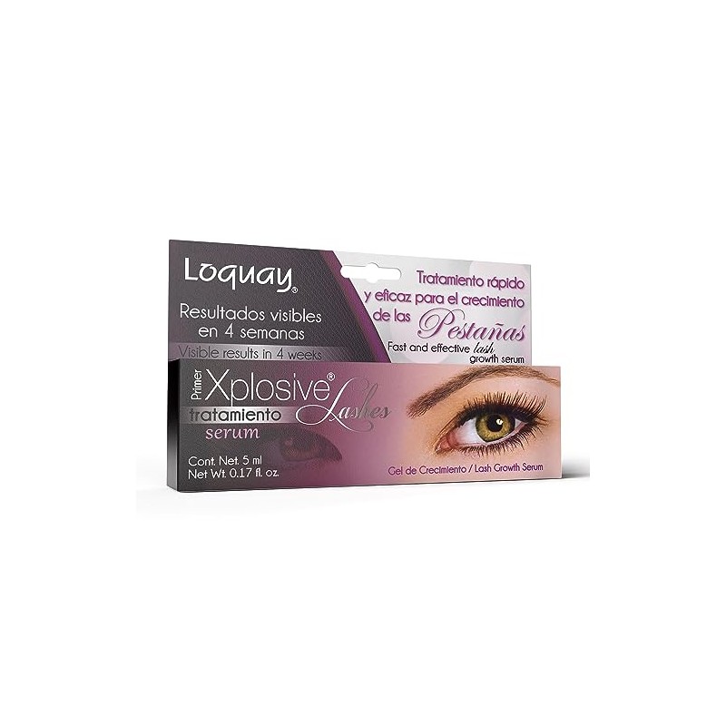 Loquay Tratamiento para fortalecer y alargar las pestañas Xplosive, Blanco,