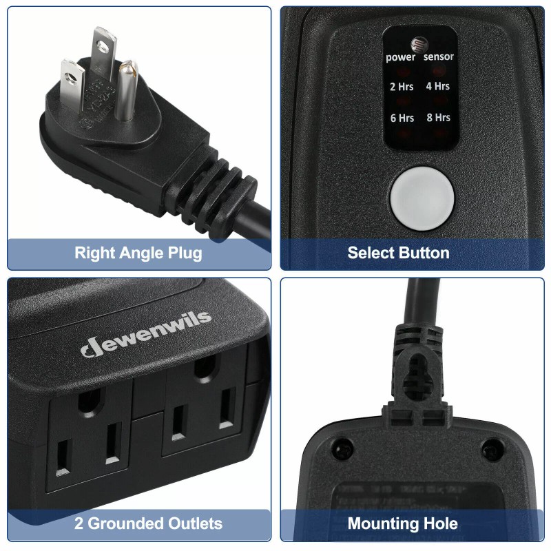 DEWENWILS Outdoor Remote Control Timer Plug in Dusk to Dawn