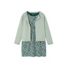 Vertbaudet Girls Sweat Jacket & Floral Dress Set, grey