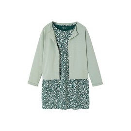 Vertbaudet Girls Sweat Jacket & Floral Dress Set, grey