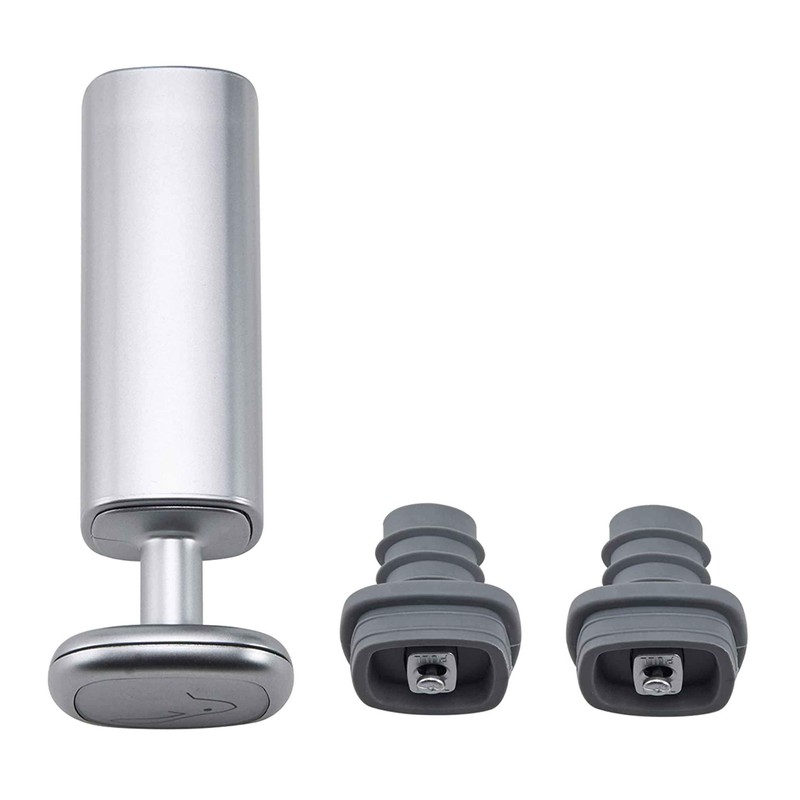 Rabbit Wine Preserver with Vacuum Stoppers, Silver