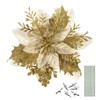 jojofuny 12Pcs Christmas Glitter Poinsettia Flowers, Christmas Tree Flower Decorations
