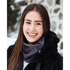 Lupa Handmade Unisex Double-Layer Micro Fleece Neck Warmer - Neck Gaiters for Men - Winter Neck Warmer for Women (Charcoal)