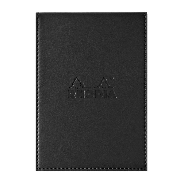 Rhodia Notepad with Cover, A7+, Squared - Black