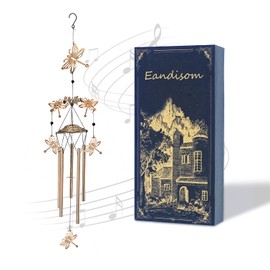 Eandisom - Campanas de viento de libélula, decoración de patio al aire última intervensión y decoración de jardín, regalo conmemorativo de cumpleaños, campanillas de viento para exterior/interior,