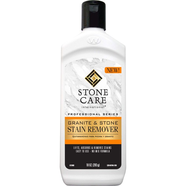 Stone Care International Stone Stain Remover - 10 Ounce - Stain Remover for Food, Coffee, Red Wine, Ink, Mildew, Oil Stains