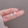 Unbranded S925 Sterling silver cubic zirconia snowflake stud earrings 8mm